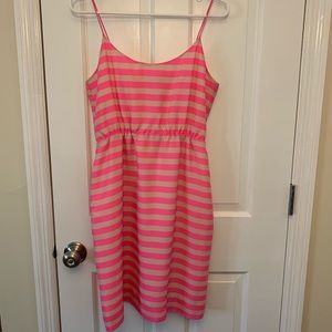 JCrew Neon Pink Stripe Dress